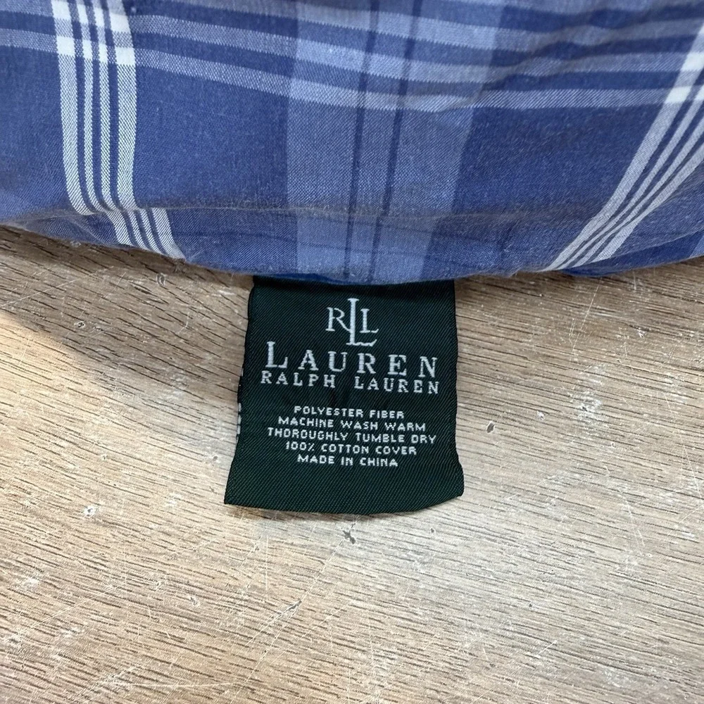Ralph Lauren Polo PRL Tartan Plaid Pillow Wedge Bolster 20